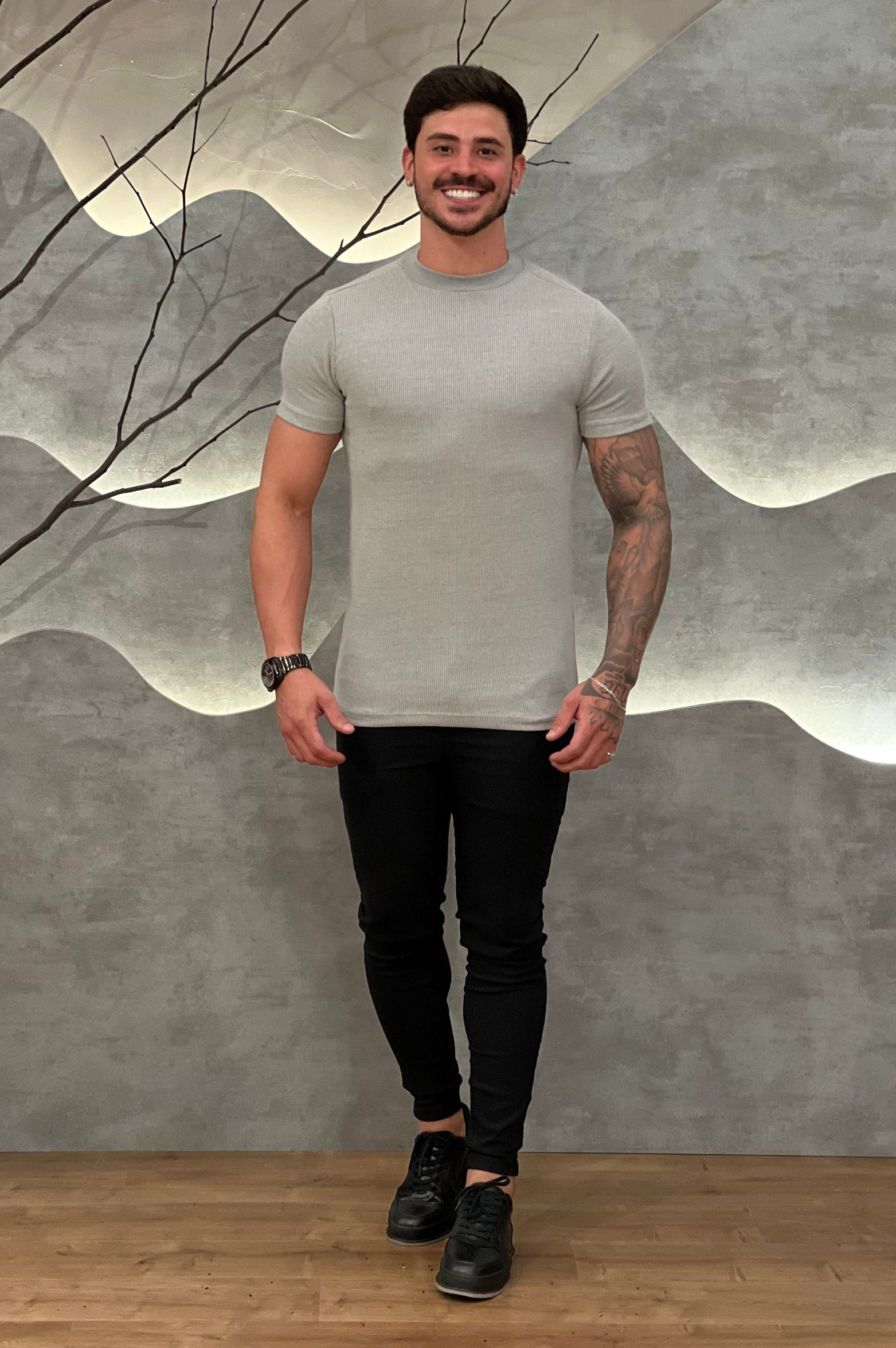 Camisa Tricochamp Canelada Zeus Cinza Espacial