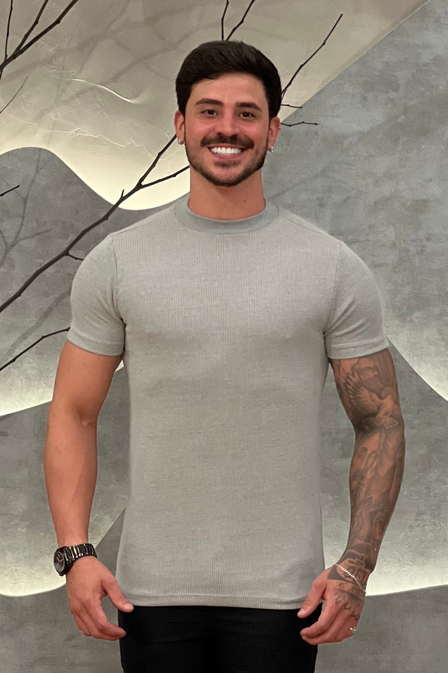 Camisa Tricochamp Canelada Zeus Cinza Espacial