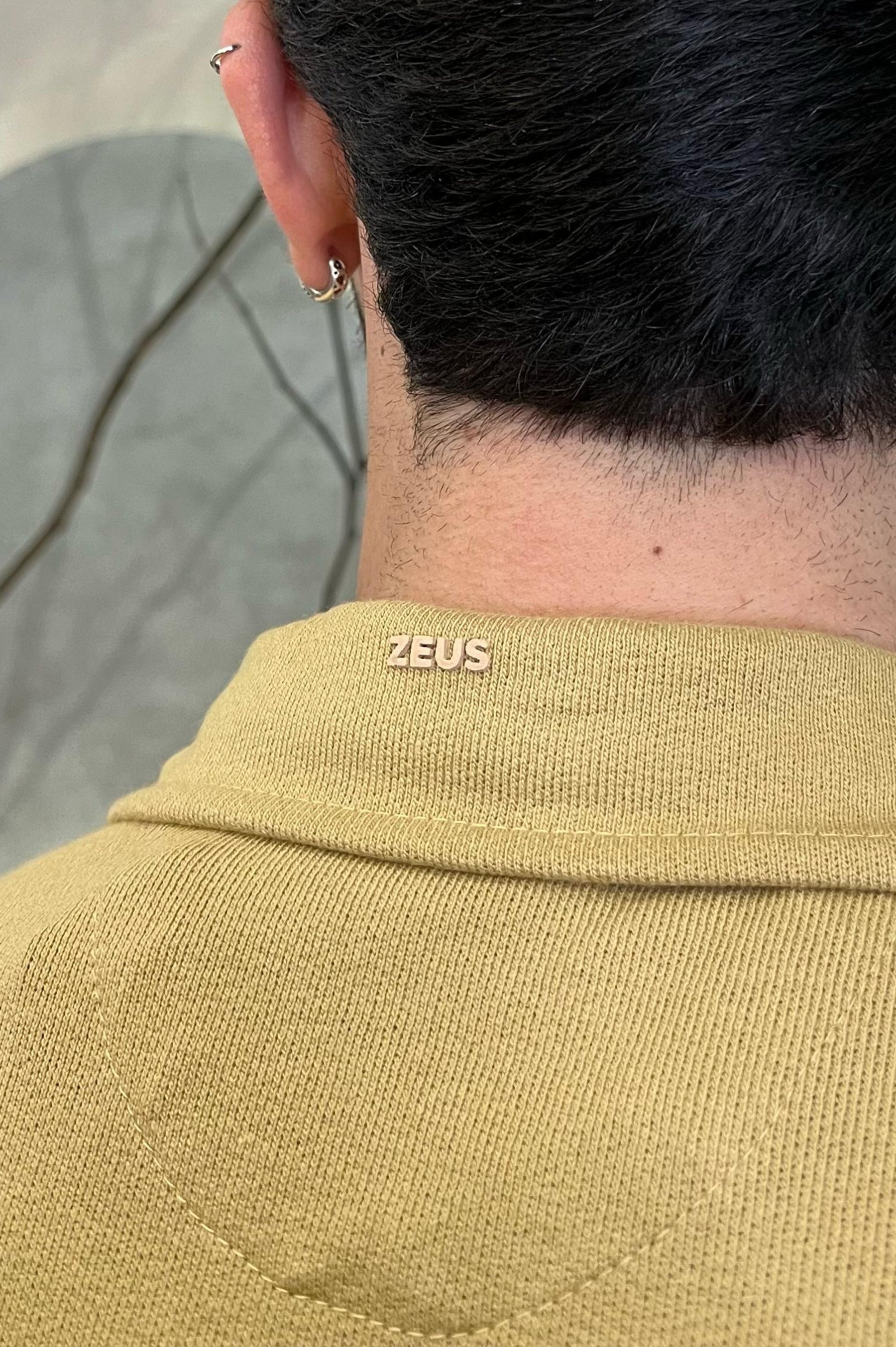 Camisa Polo Gola V Bege Zeus