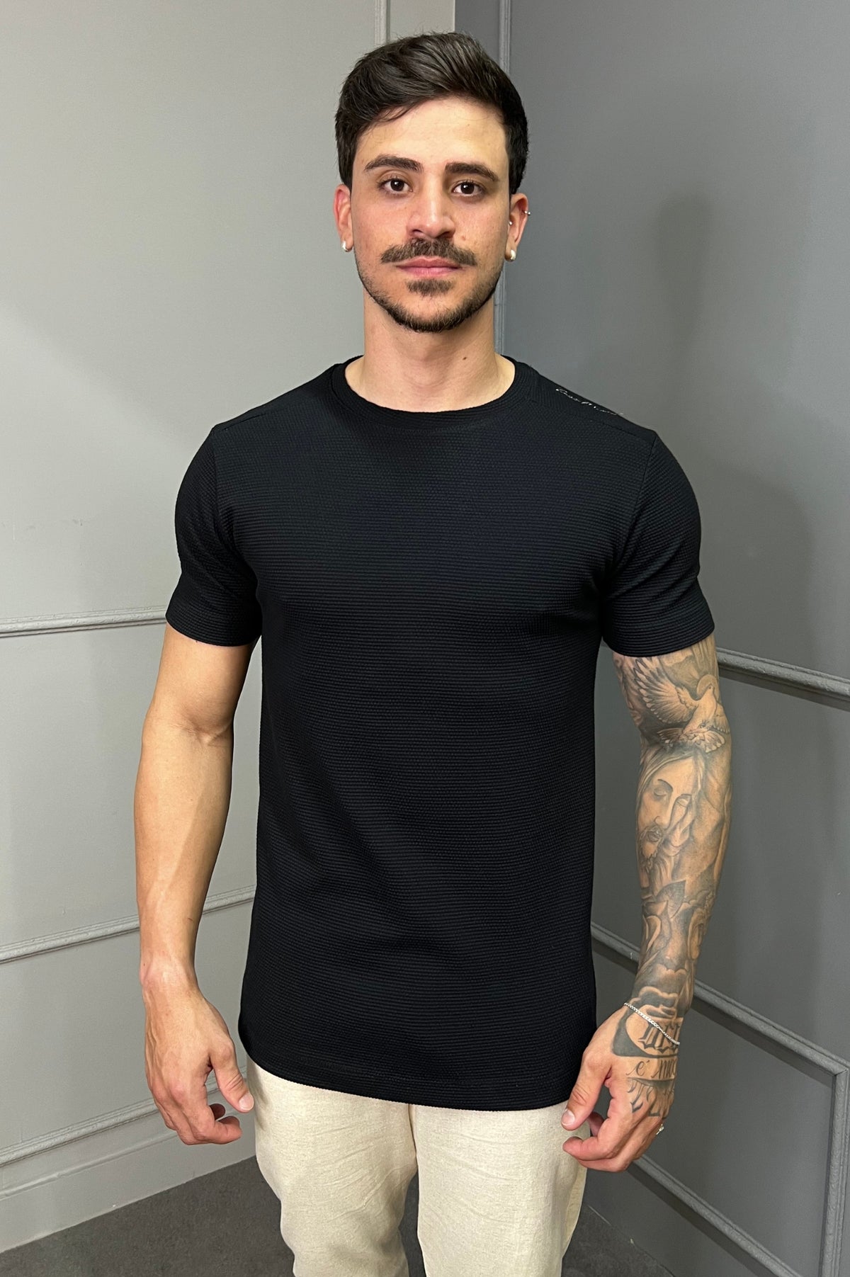 Camisa Texturizada Zeus- Preto