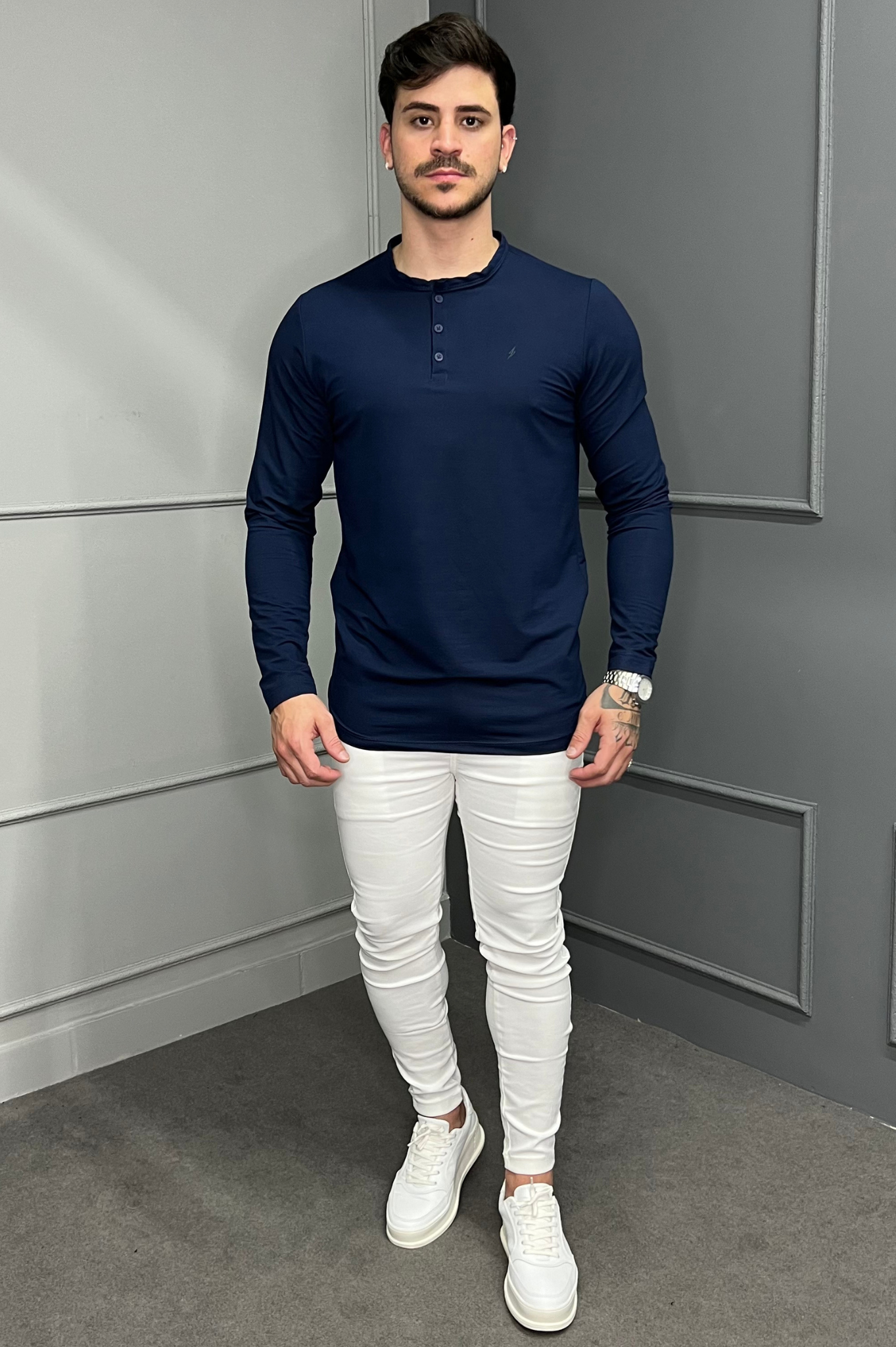 Gola Henley Manga Longa Zeus