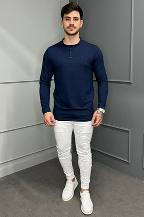 Gola Henley Manga Longa Zeus