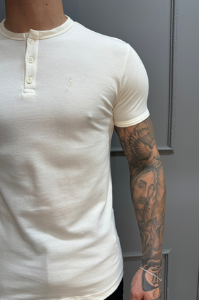 Camisa Gola Henley Branca