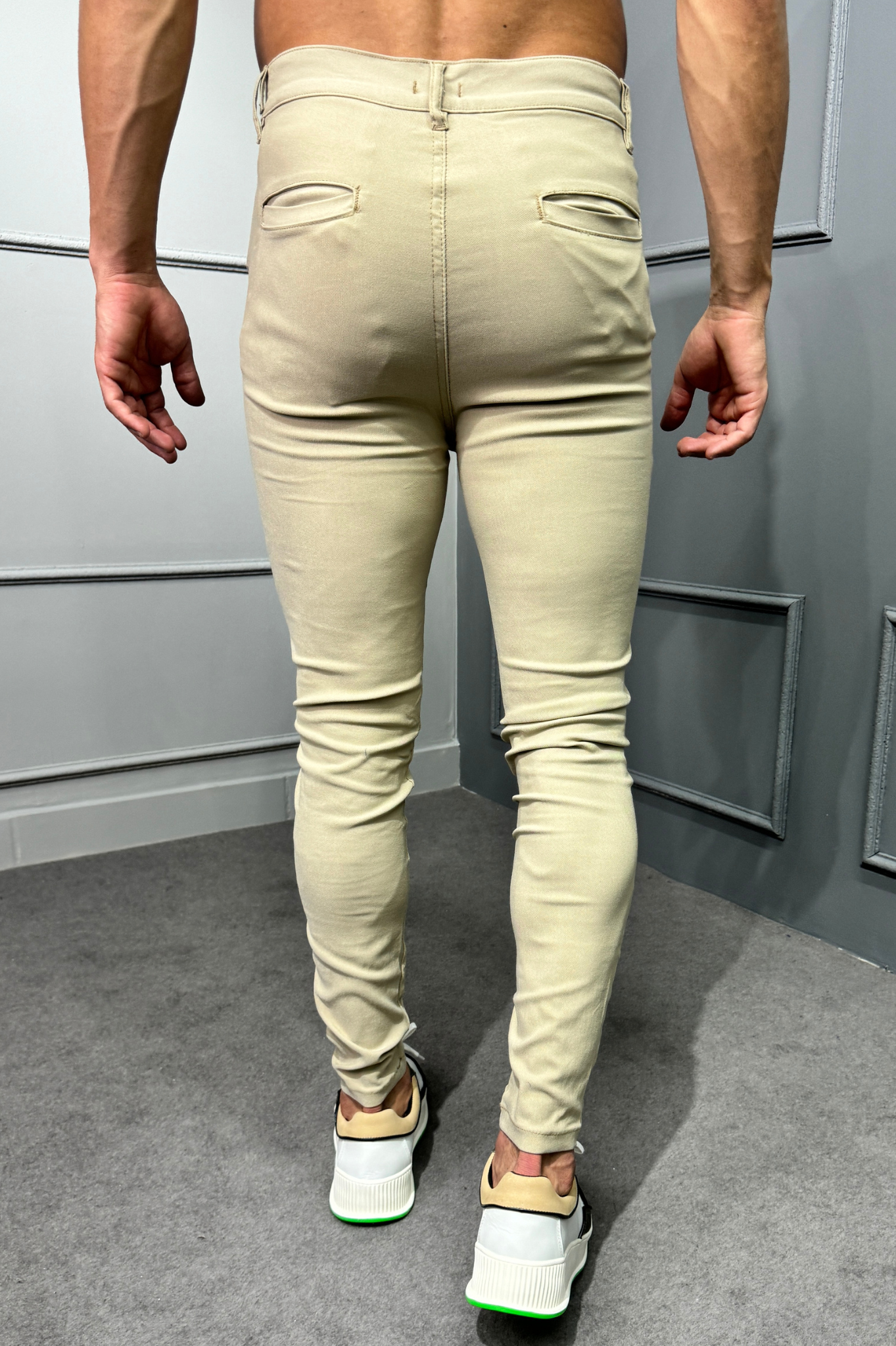 Calça Alfaiataria Com Elastano - Bege