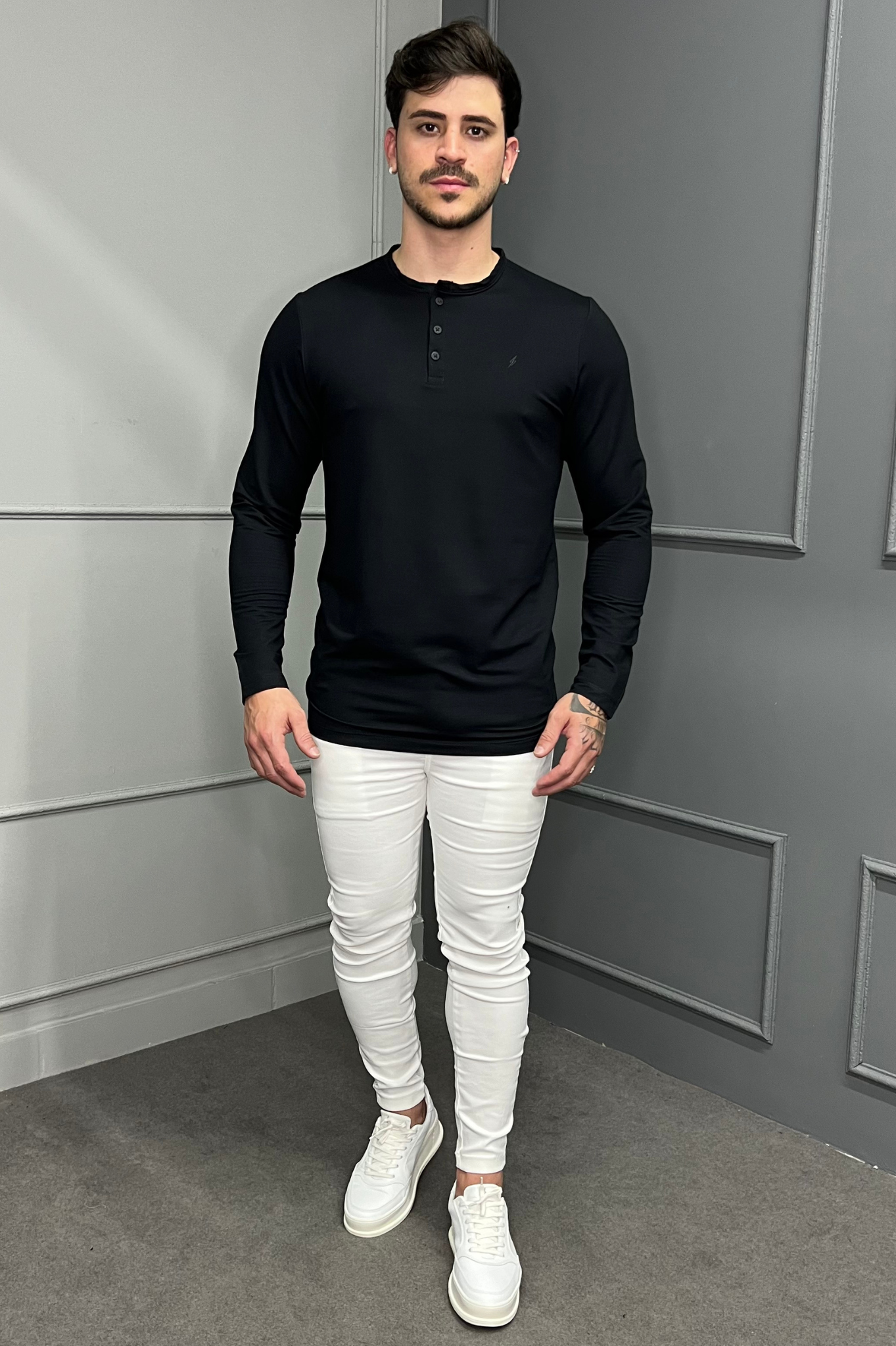Gola Henley Manga Longa Zeus