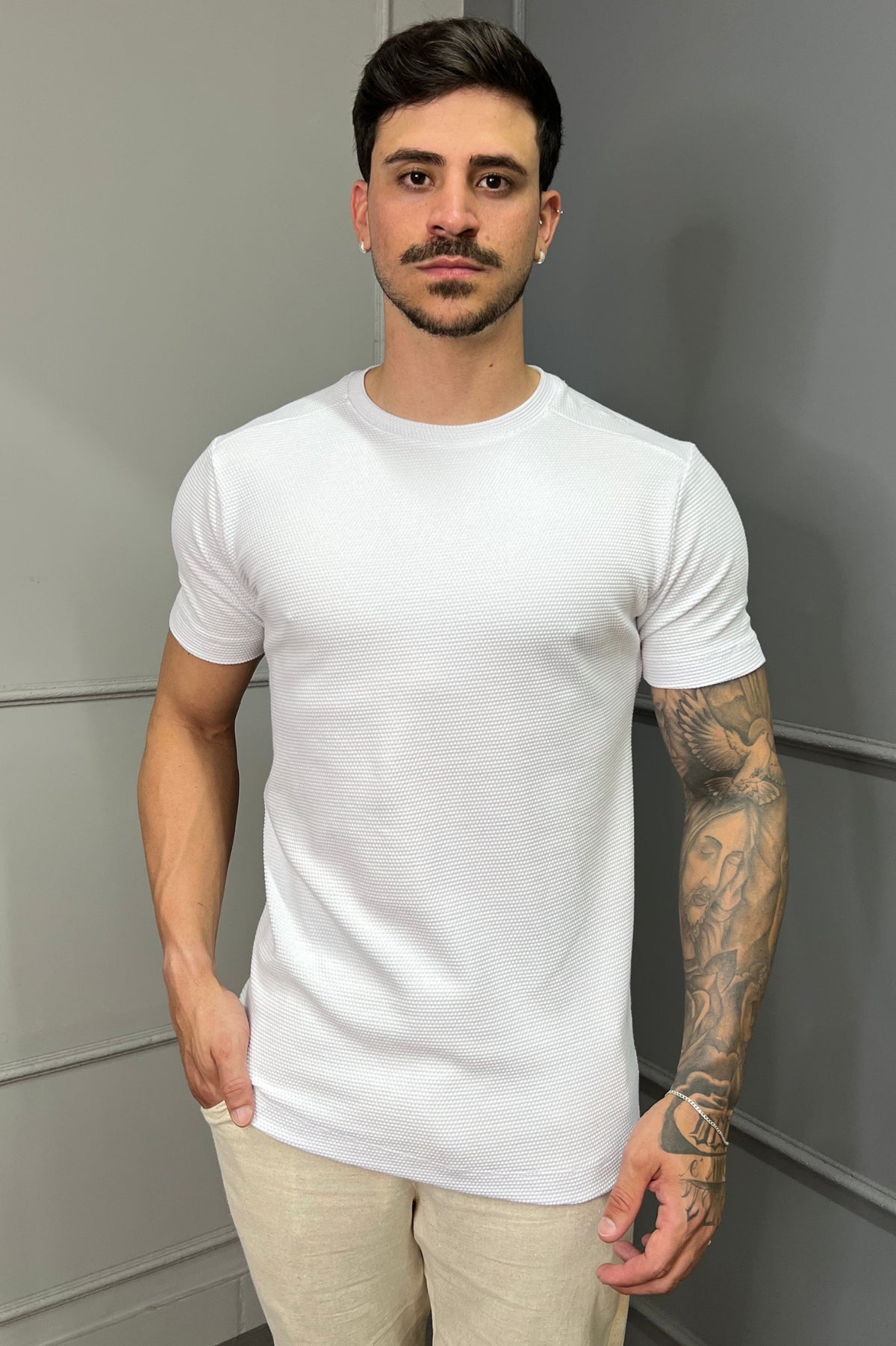 Camisa Texturizada Zeus - Branco