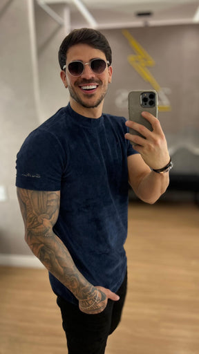 Camisa Cotelê Aveludada Zeus Manga Curta