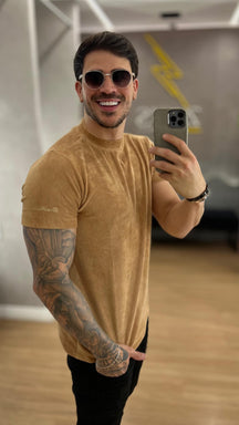Camisa Cotelê Aveludada Zeus Manga Curta