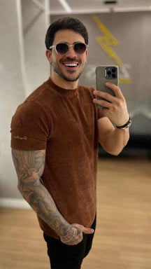Camisa Cotelê Aveludada Zeus Manga Curta