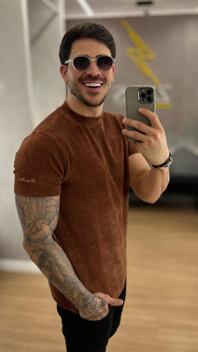 Camisa Cotelê Aveludada Zeus Manga Curta