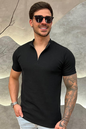 Camisa Half Ziper Texturizada