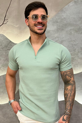 Camisa Half Ziper Texturizada
