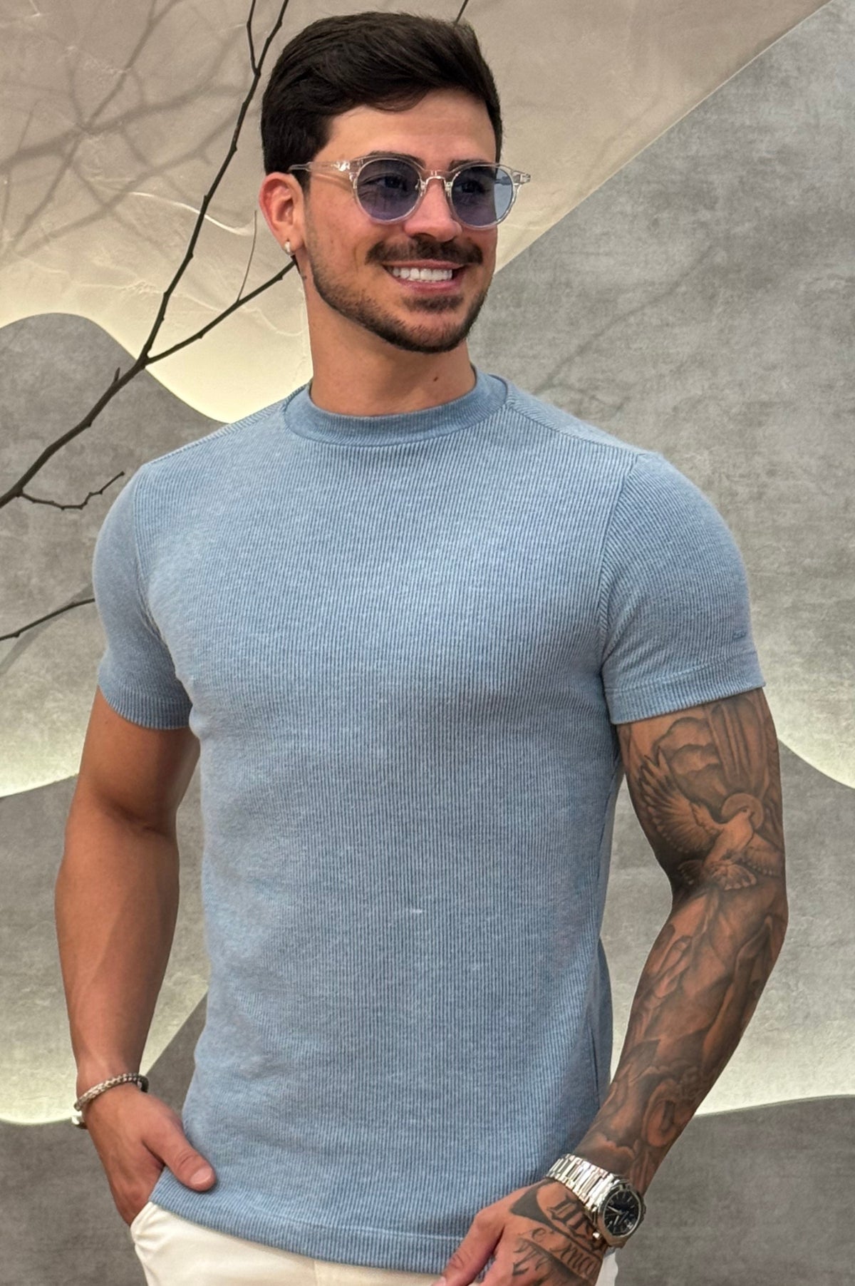 Camisa Tricochamp Canelada Zeus Azul