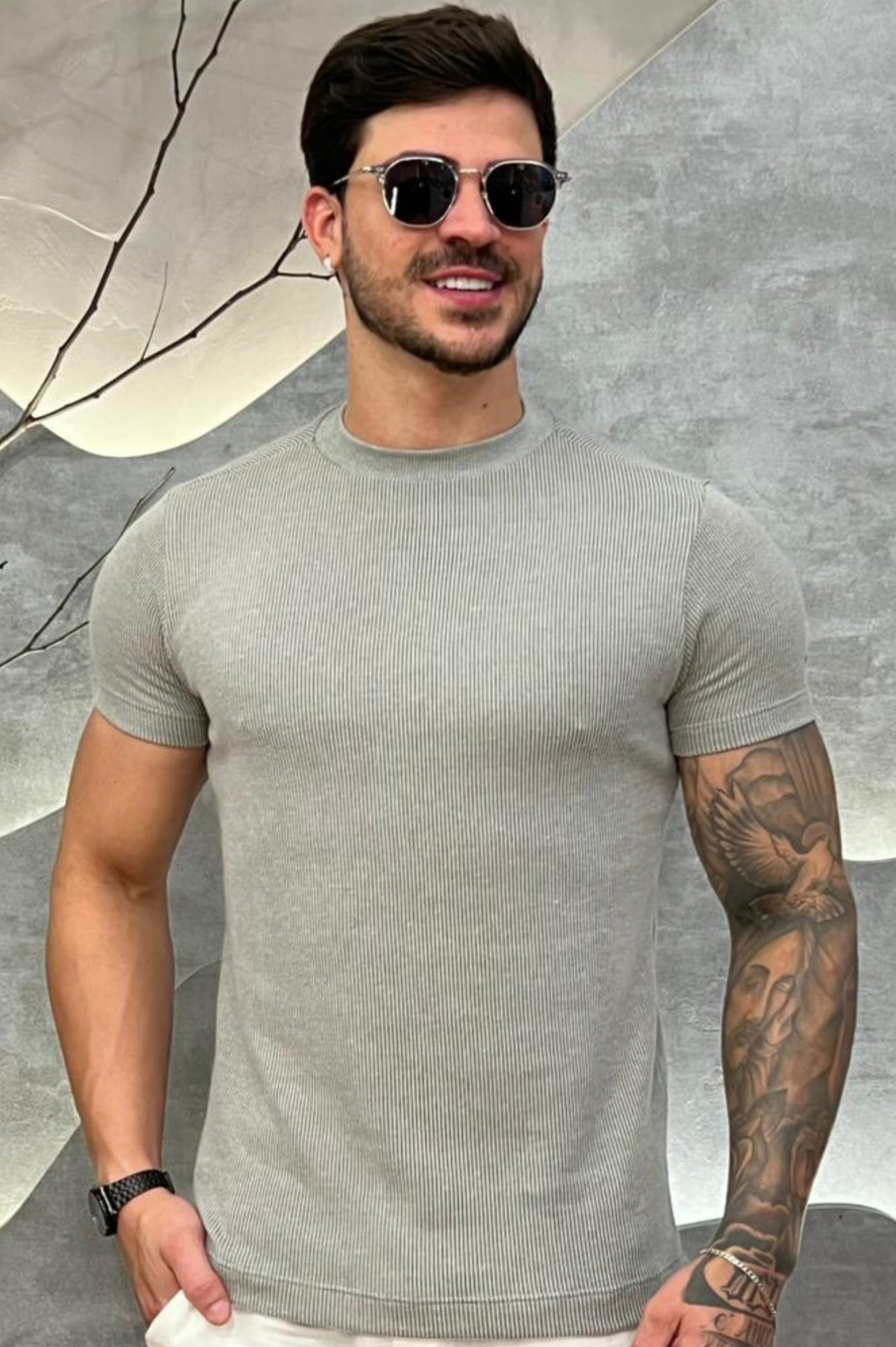 Camisa Tricochamp Canelada Zeus Cinza Espacial