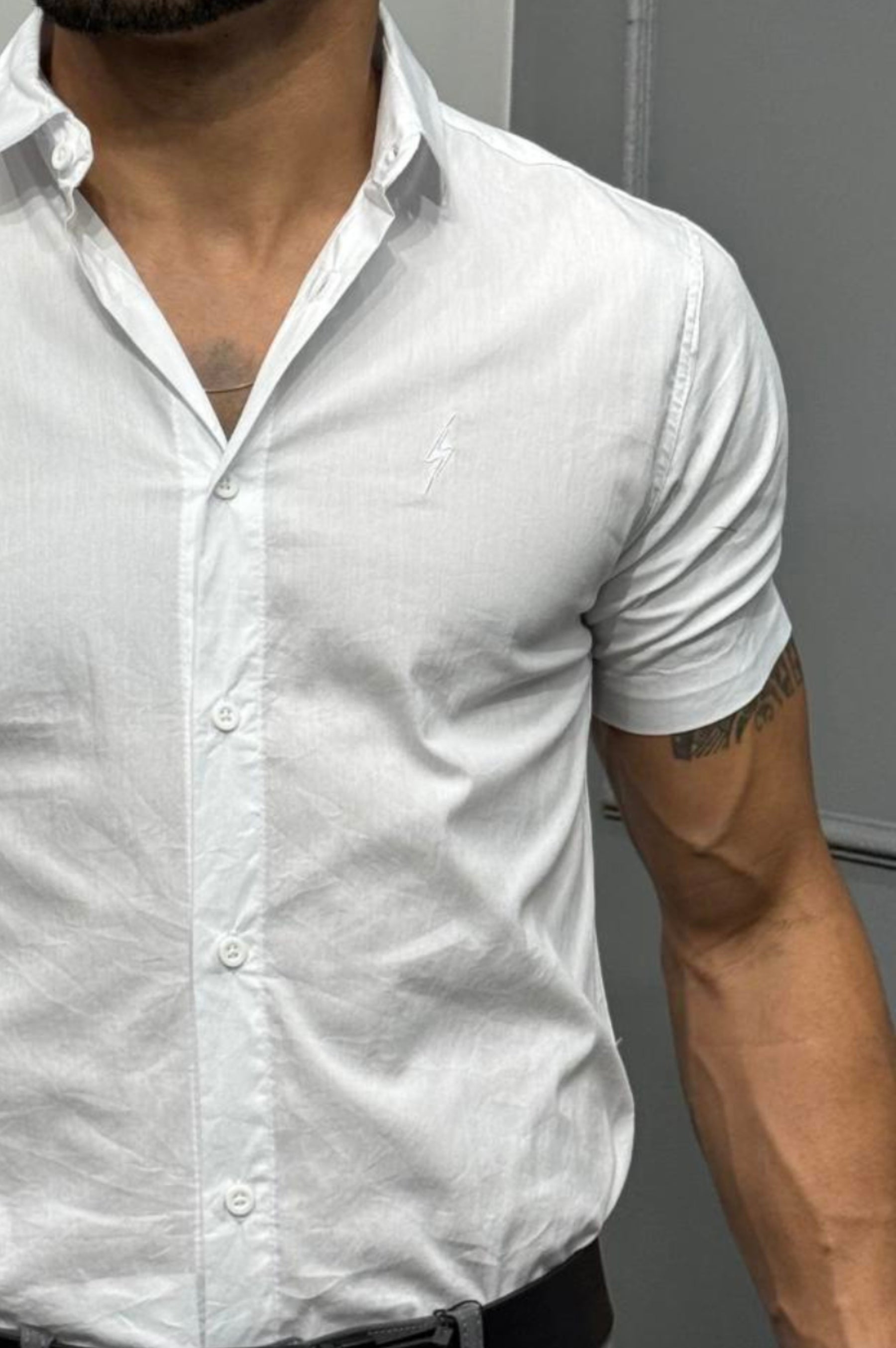 Camisa Social Manga Curta Zeus Branca