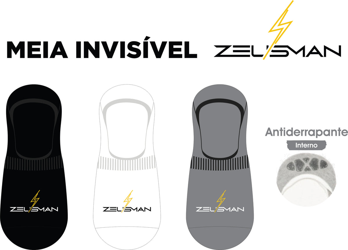 Kit 3 Pares - Meias Soquete Premium de Algodão ZEUS