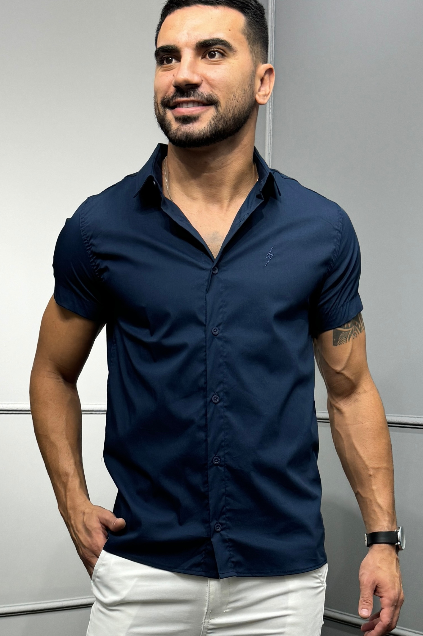 Camisa Social Manga Curta Zeus Verde