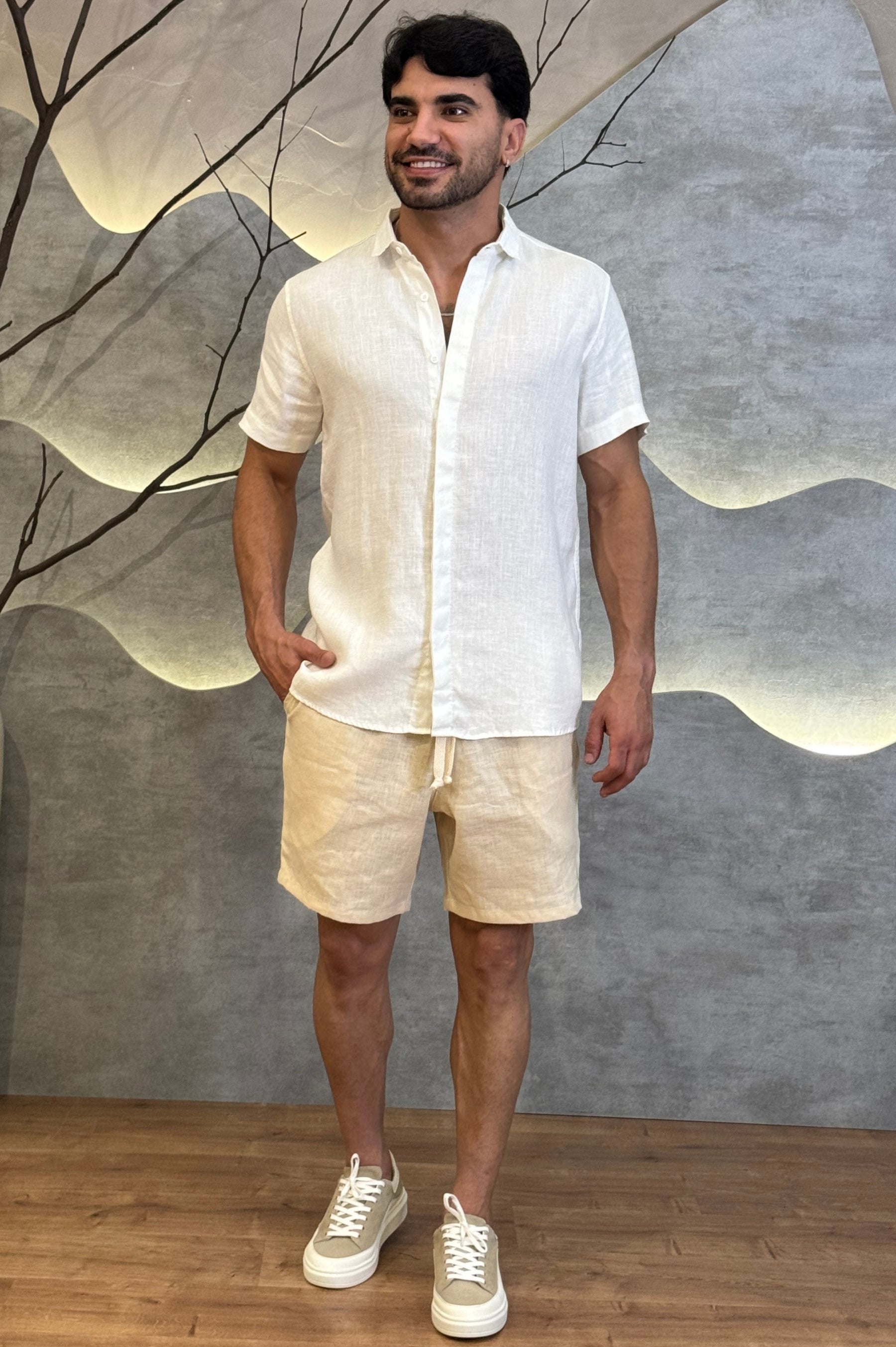 Short 100% Linho Zeus
