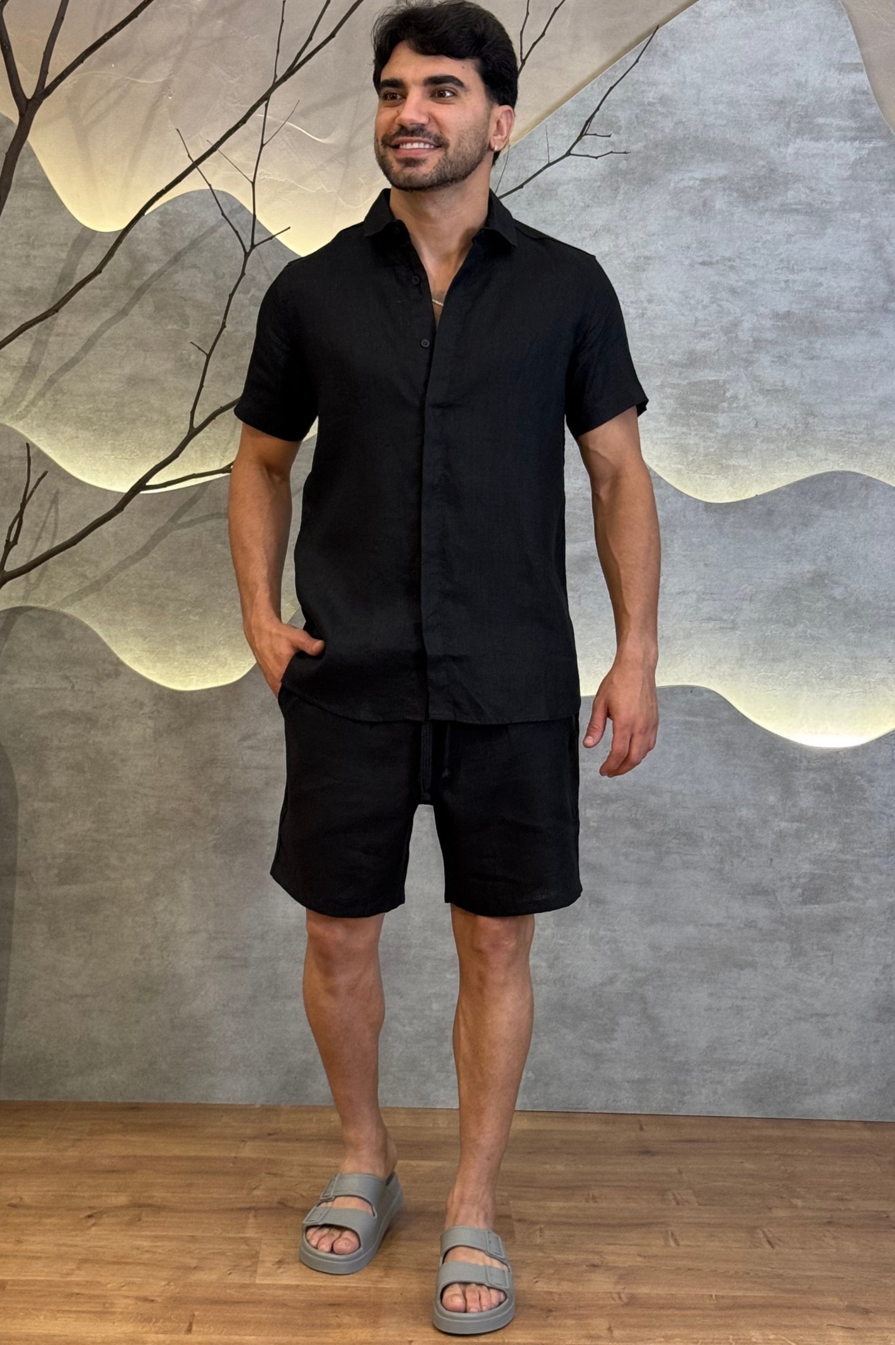 Short 100% Linho Zeus