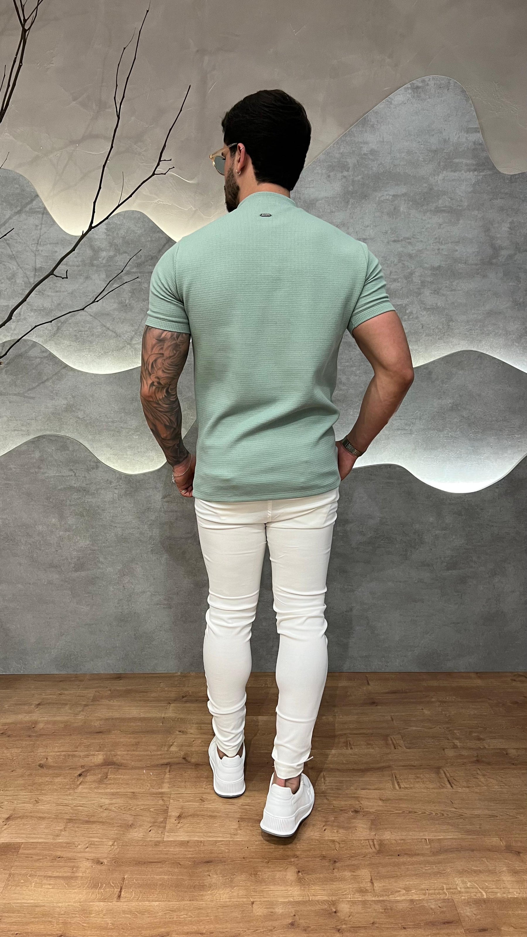 Camisa Half Ziper Texturizada