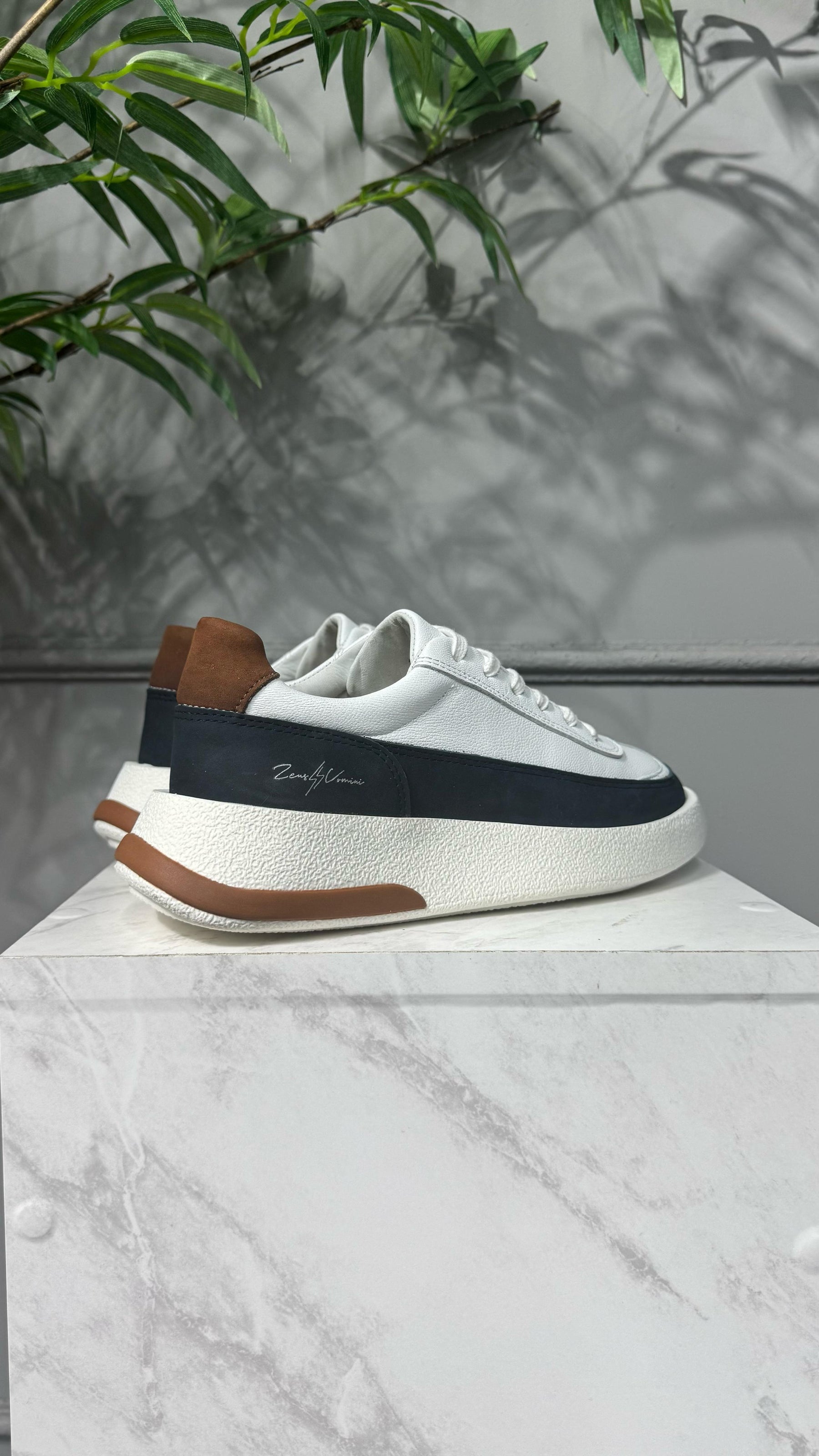 Calçado Plataforma 2.0 Branco Branco/ Azul