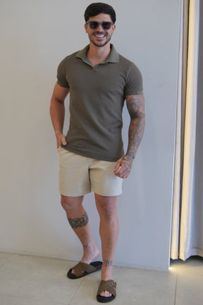 Short em Sarja Mauricinho Zeus Palha