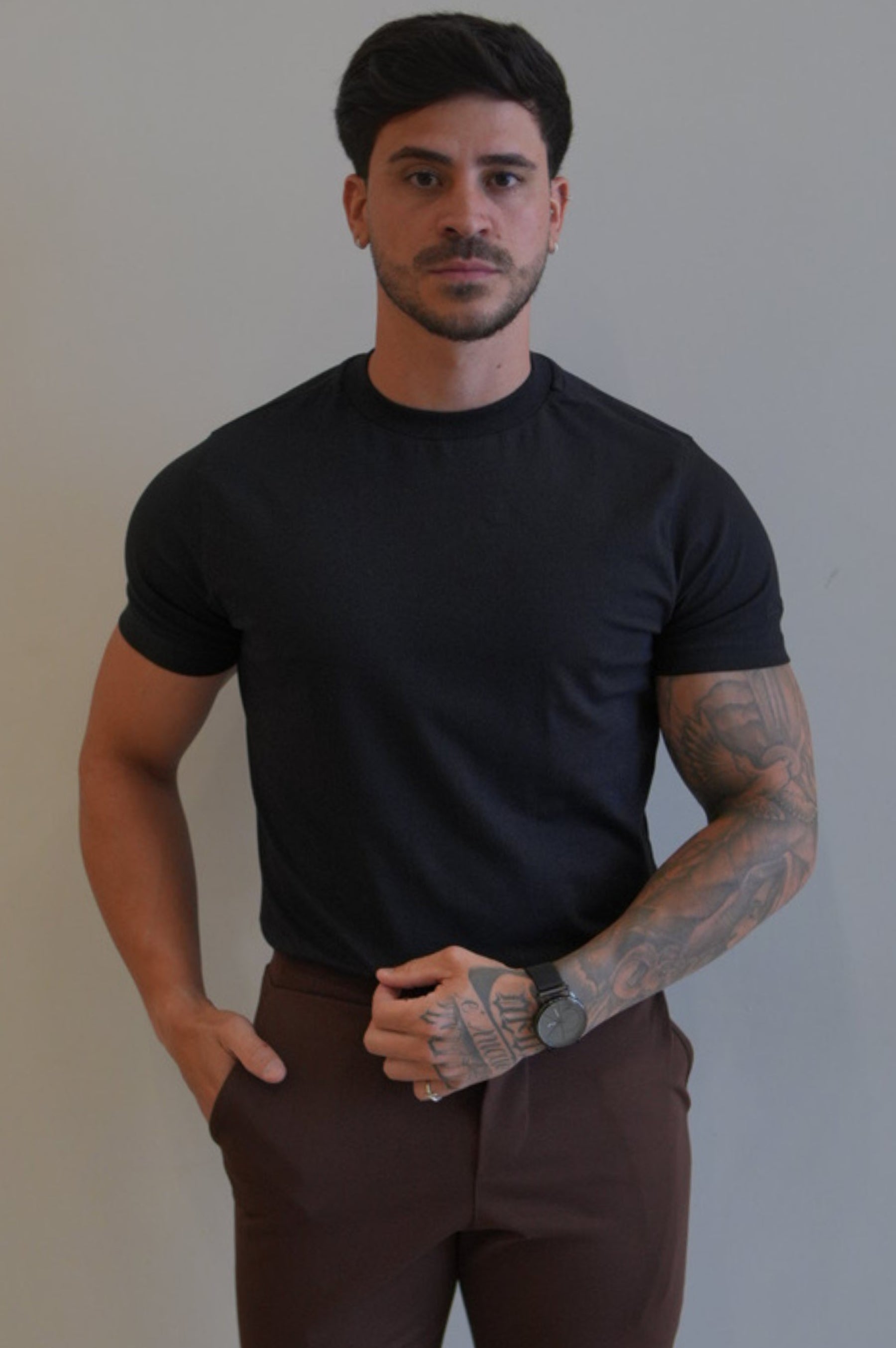 T-Shirt Cotton com Elastano Zeus Preta