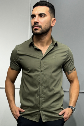 Camisa Social Manga Curta Zeus Verde