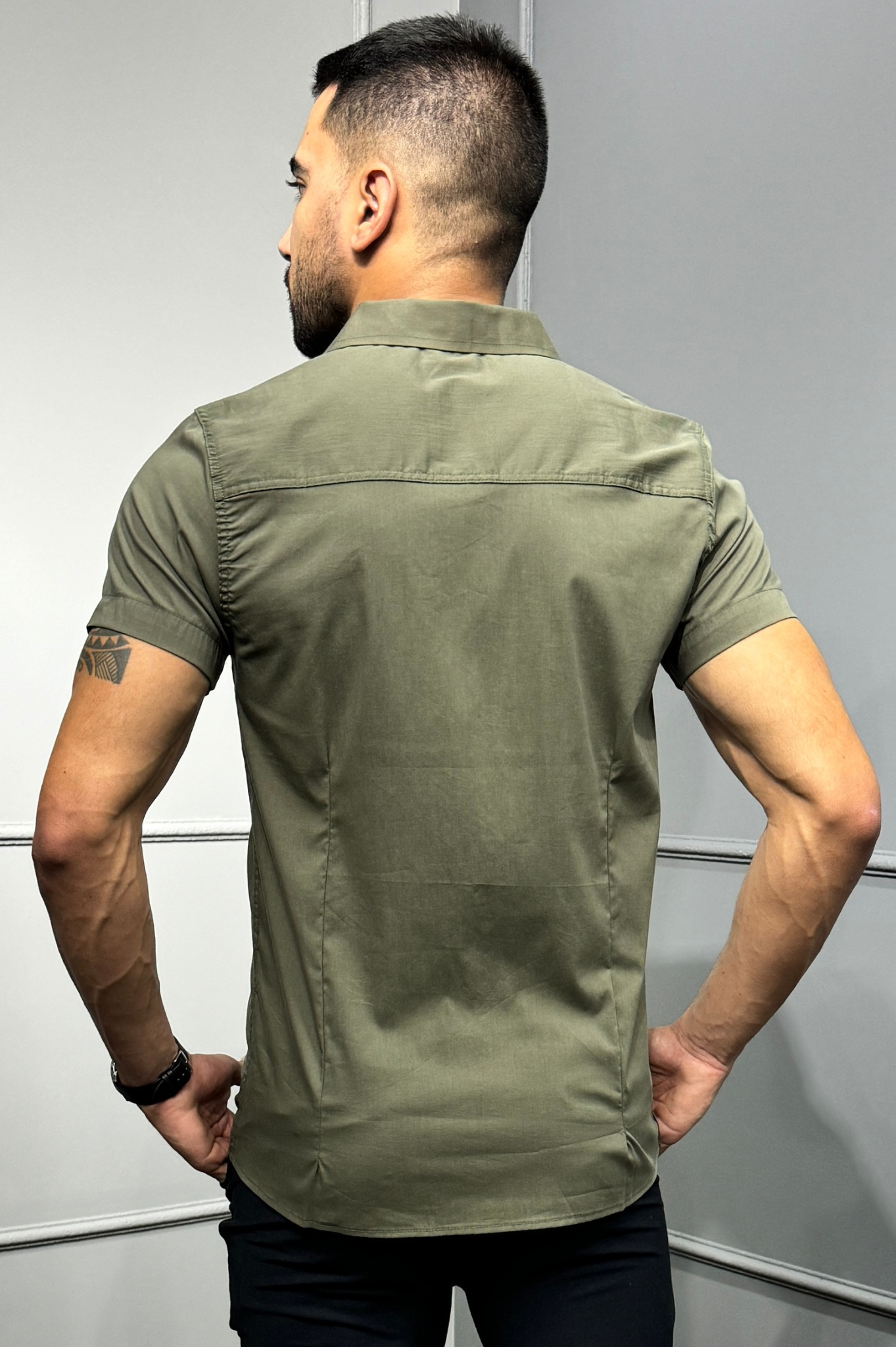 Camisa Social Manga Curta Zeus Verde