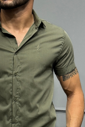Camisa Social Manga Curta Zeus Verde