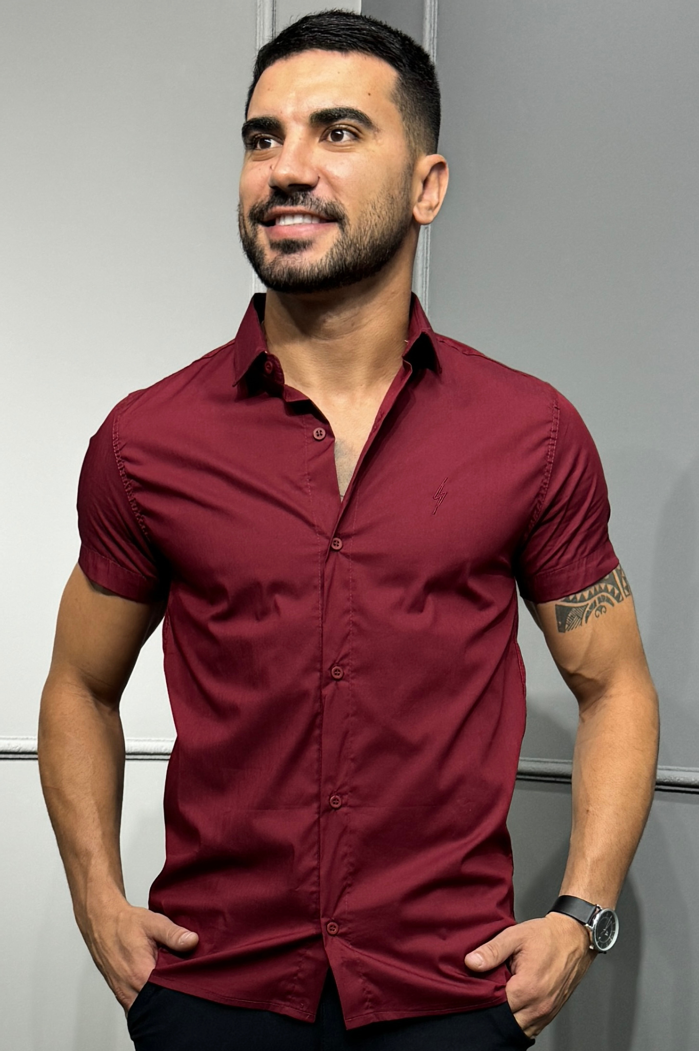Camisa Social Manga Curta Zeus Verde