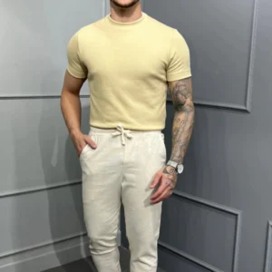 Calça linho Zeus - Palha