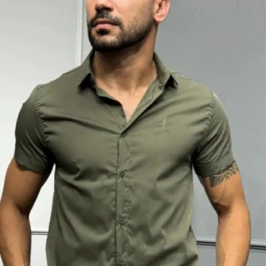Camisa Social Manga Curta Zeus Verde