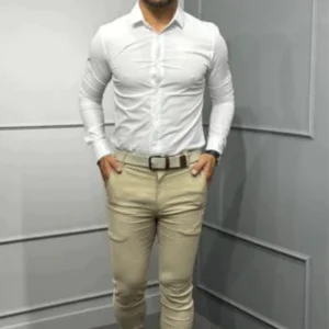 Camisa Social Slim Tricoline Zeus Branca